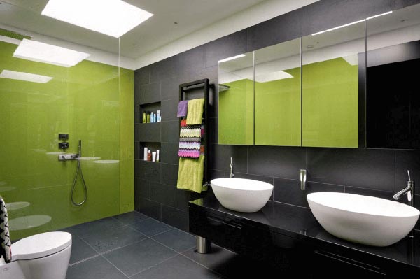 Green-and-black-bathroom - Custom Homes Builders Geelong | Builders in Geelong Region