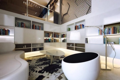High-ceiling-living-room-furniture